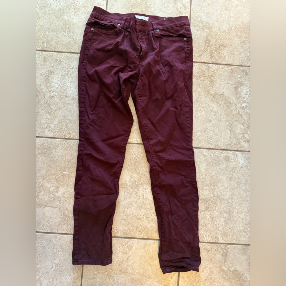 LOFT Skinny Jeans in Deep Wine